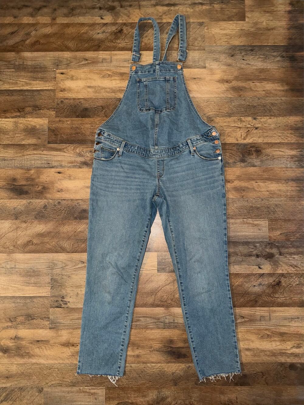 Isabel Maternity by Ingrid & Isabel denim overalls with adjustable waist band